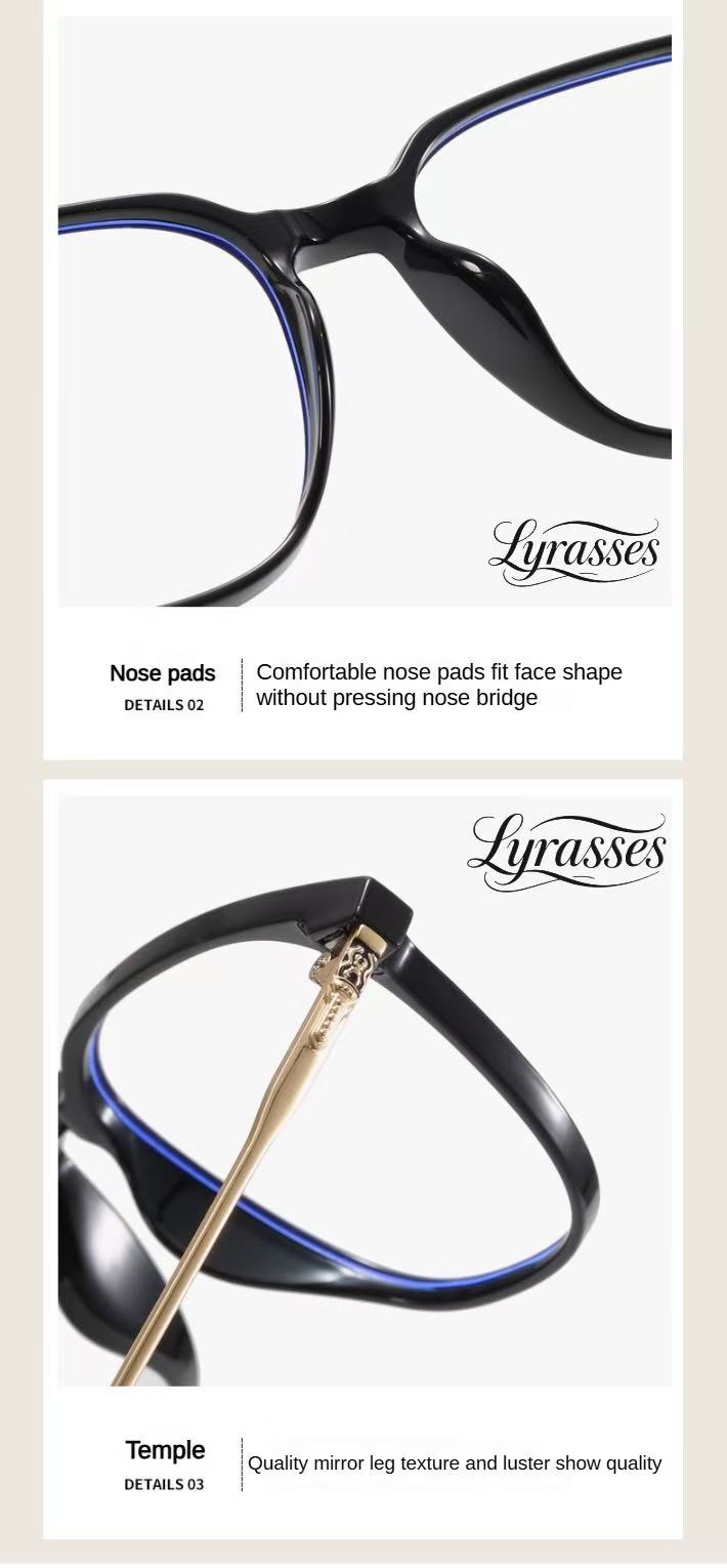 Lyrasses 2.0 Crux Collection Square Glasses Available in Black Gold / Black Silver / Smoke Grey