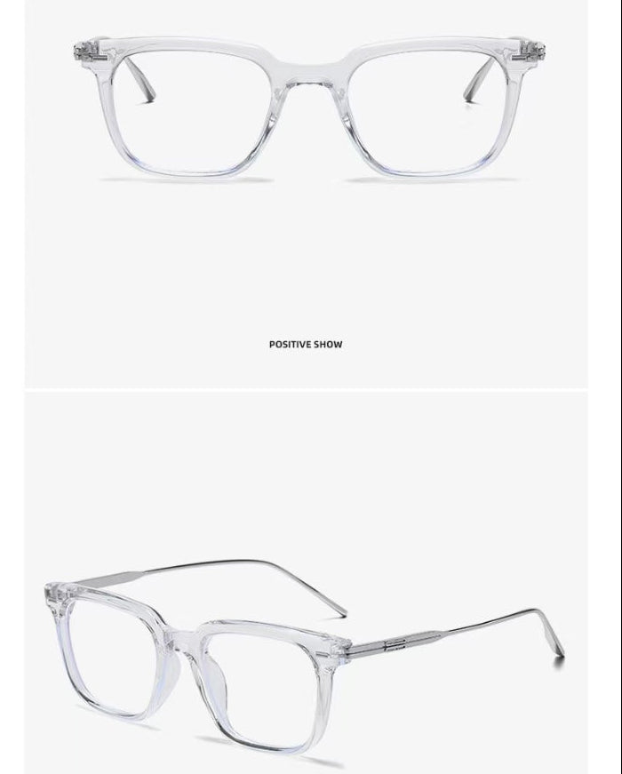 Lyrasses 2.0 LINE Series Square Glasses Available in Black Silver/ Transparent White