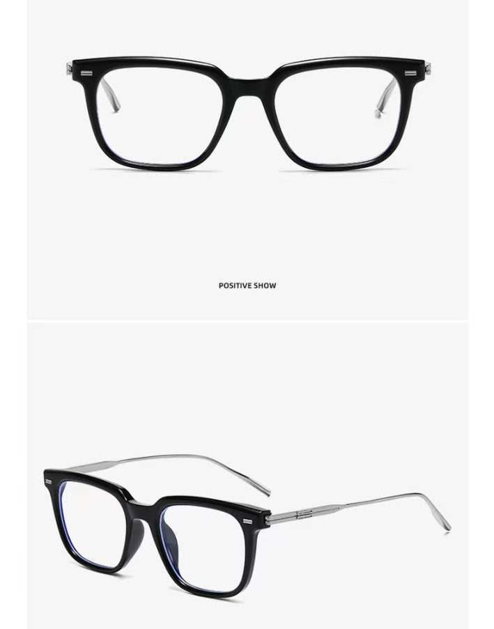 Lyrasses 2.0 LINE Series Square Glasses Available in Black Silver/ Transparent White