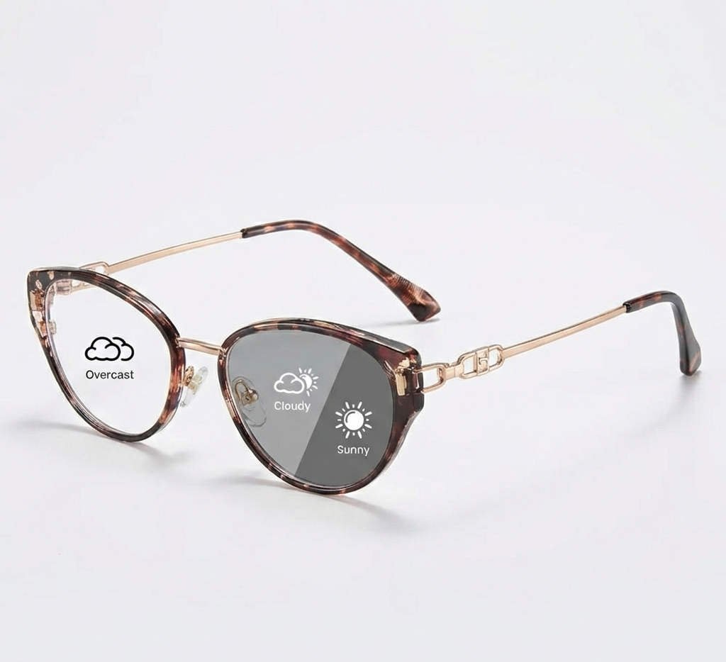 Lyrasses 2.0 Cat-Eye Frames Photochromic Glasses Available in Tortoiseshell / Tea Brown / Silver Black