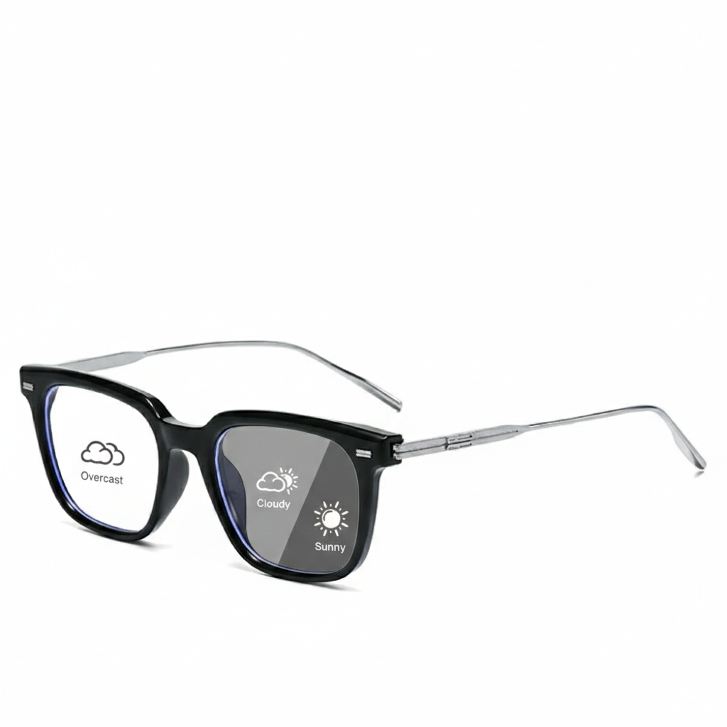 Lyrasses 2.0 LINE Series Photochromic Glasses Available in Black Silver/ Transparent White