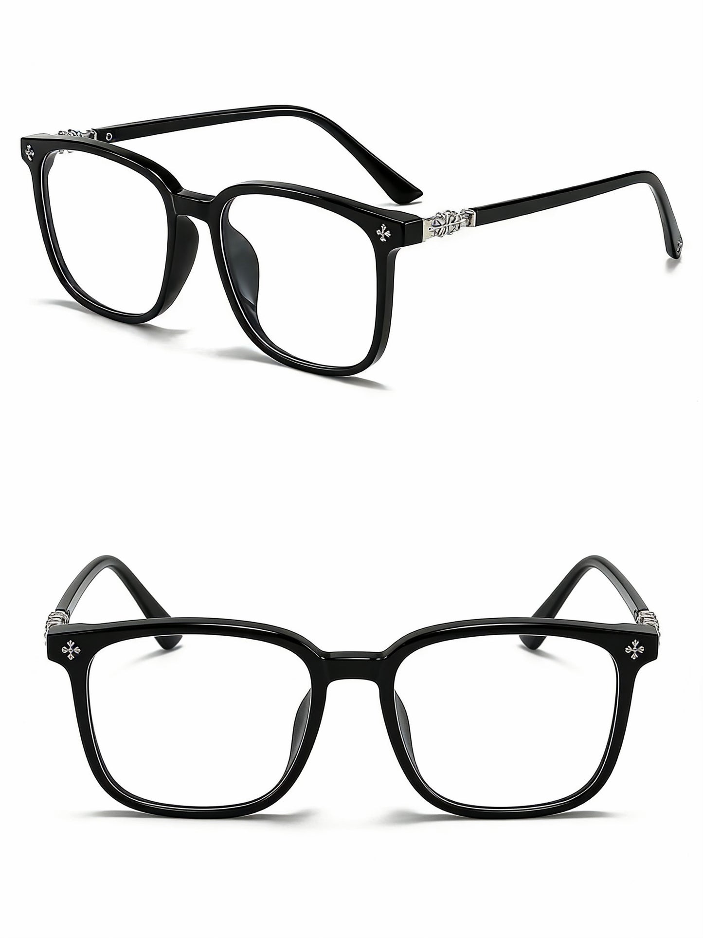 Lyrasses Black/ Bright Black Square Glasses 1.0